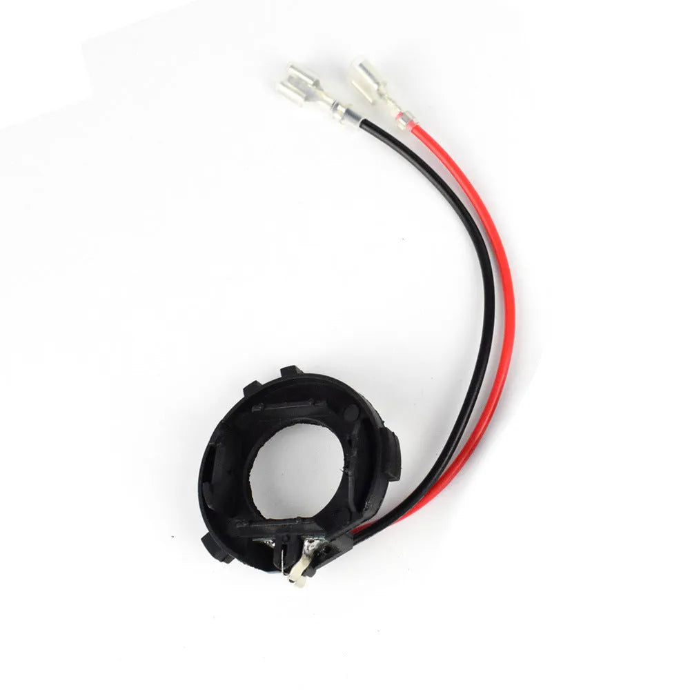 Black H7 LED headlight adapter bracket with copper wiring for Volkswagen Golf 5 and Jetta models