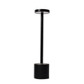 All-aluminium rechargeable LED desk lamp with touch dimming control in silver finish