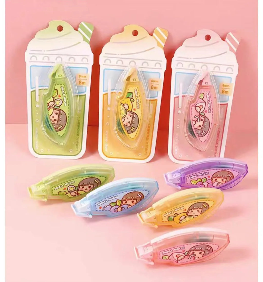Hand Account dotting glue in plastic container with fruit-inspired colours including peach juice and blueberry juice