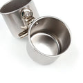 Stainless steel outdoor birdcage feeder with natural finish in garden setting