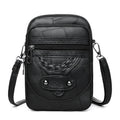 Soft PU leather mobile phone bag with retro woven design in square vertical shape