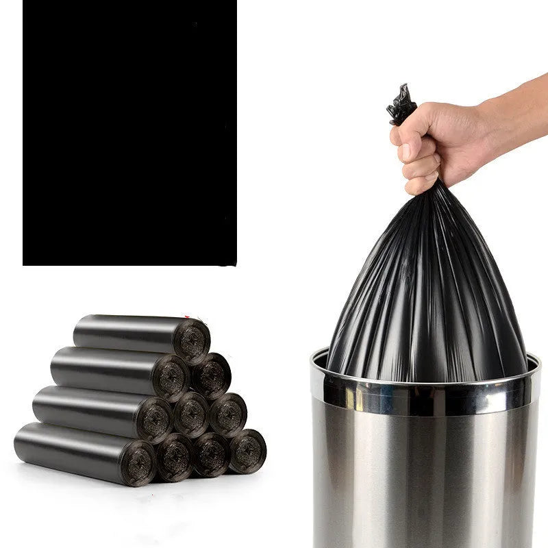 Thickened disposable plastic bags with flat-mouth design measuring 50x60cm in black and coloured options