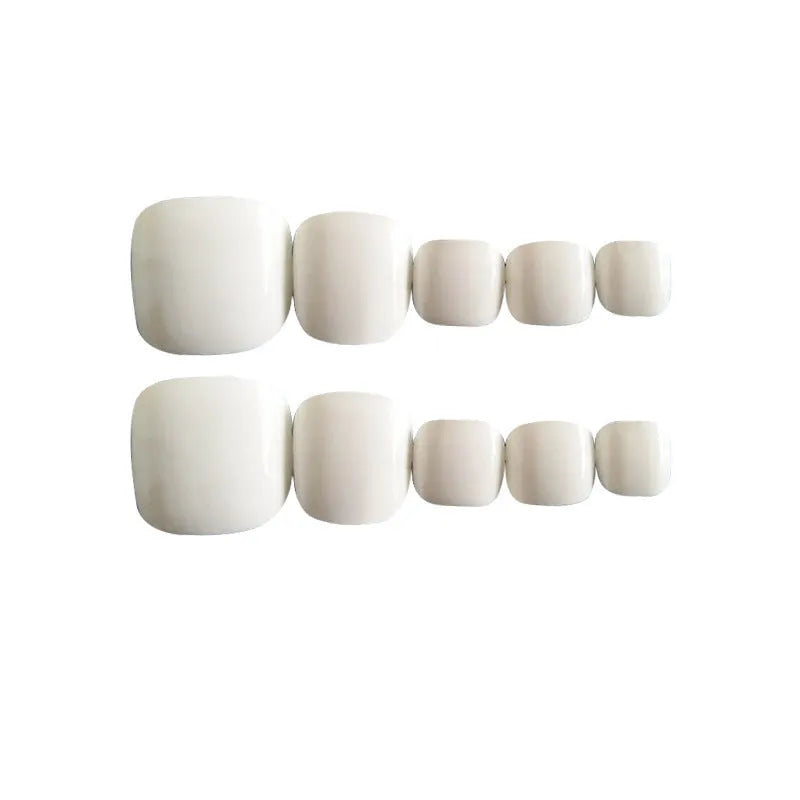 Starry Sky pattern false nails with white glue adhesive - 24 piece set for ladies manicure