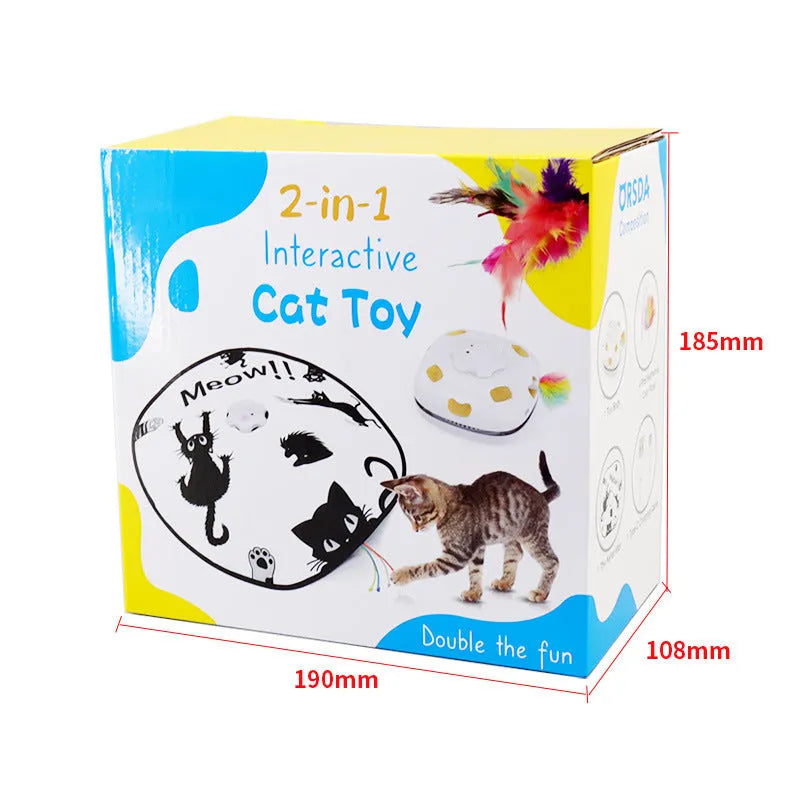 Plastic cat teaser toy measuring 19.8cm long with compact design for independent feline play