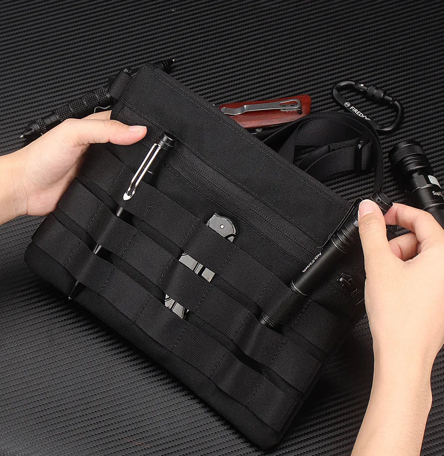 Black Oxford cloth portable outdoor kit with 18cm by 3.5cm dimensions for outdoor use