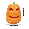 Yellow pumpkin-shaped TPR dog chew toy for aggressive chewers measuring 8.6x11.5 cm