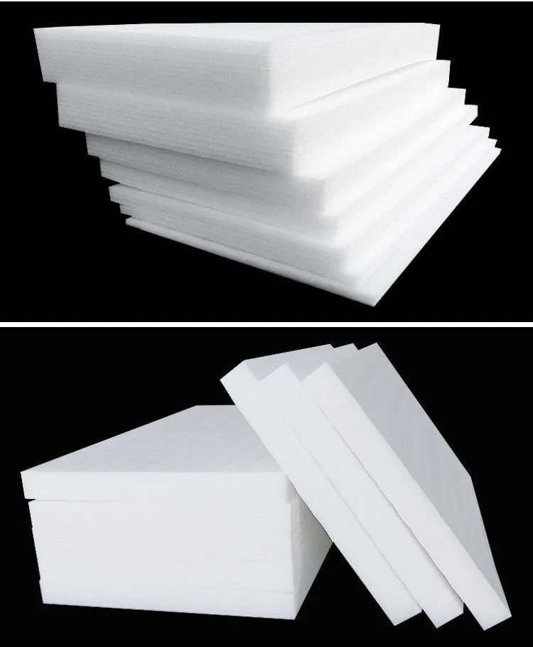 Large white EPE pearl cotton foam board showing its smooth surface and 10mm thickness.
