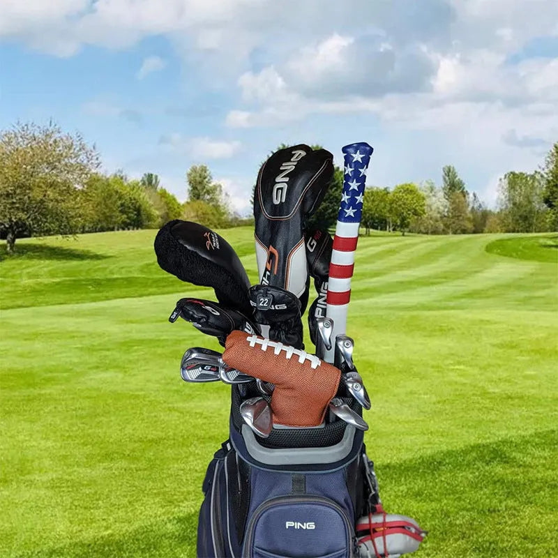 Black PU leather golf push rod case for club protection