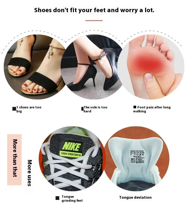 White thin felt tongue stickers for shoe comfort and anti-wear protection