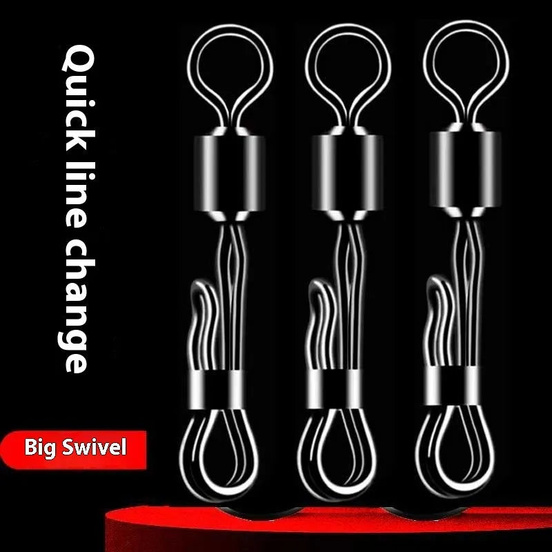 Brass quick change fishing line clamp with quarter-turn release mechanism and high-speed rotation bearing