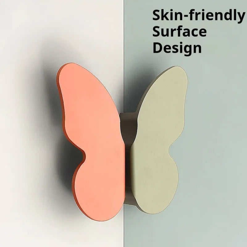 Butterfly-shaped cabinet door handle for children's rooms in multiple colour options