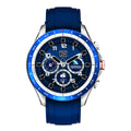 Men's black smart bracelet watch with zinc alloy case and silicone wristband on a wrist.