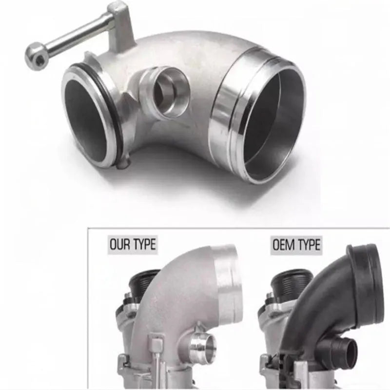 Black aluminium alloy 90-degree turbocharger inlet elbow pipe for modified car engines