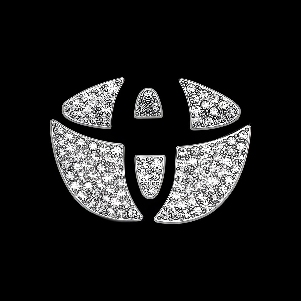 Zinc alloy diamond decorative sticker for Toyota car steering wheel
