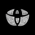 Zinc alloy diamond decorative sticker for Toyota car steering wheel
