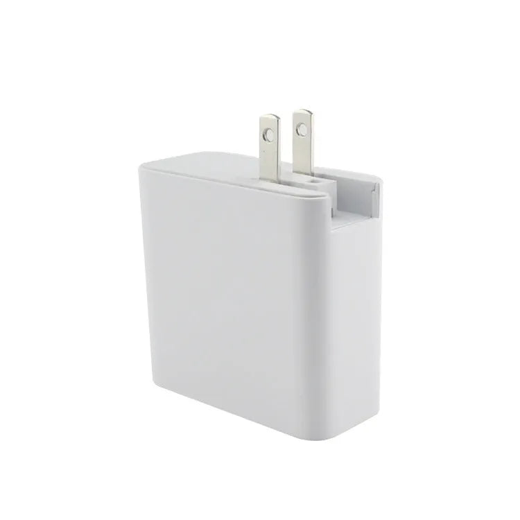 Black 48W PD four-port Type-C mobile phone charger with UK plug showing four charging ports and indication lights
