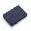 PU leather magic wallet showing flip card holder design with zipper coin compartment in black colour