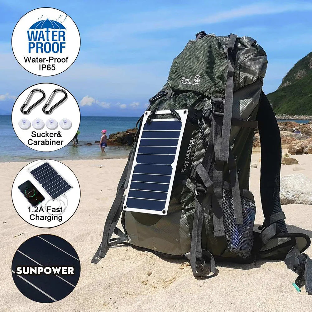 Semi-flexible 5V 6W single crystal solar panel with PET packaging and integrated voltage regulator, 128g