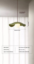Lotus leaf bedside chandelier in green, orange, or milk brown, 220V ceiling light for bedroom or living room