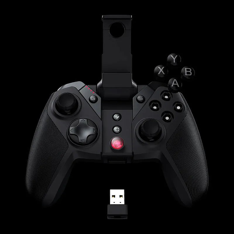 Black Gaishi Type-C wired game controller with vibration feedback, ABS plastic construction, dimensions 15cm x 10cm x 6cm