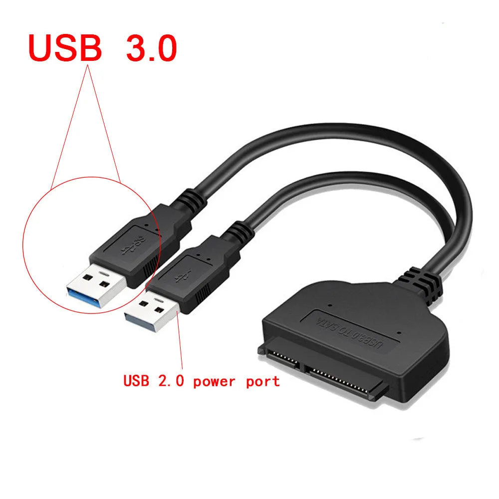 30 cm copper SATA adapter cable with USB and Type-C options for 2.5-inch hard drives