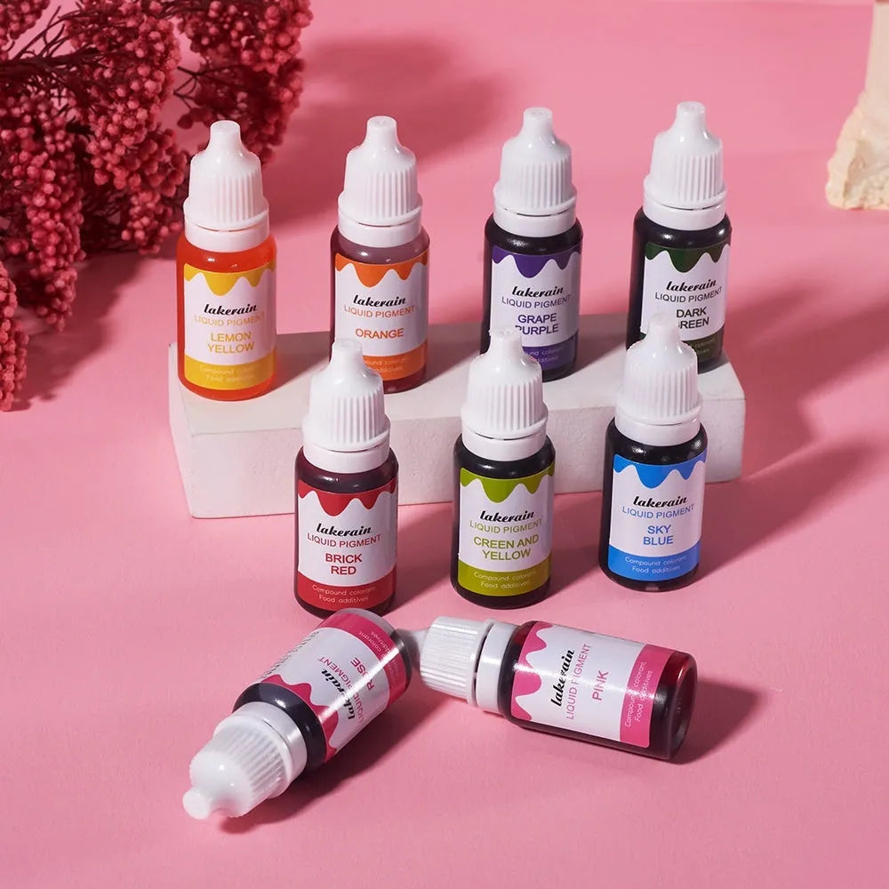 24 bottles of natural food colouring pigments for handmade soap, each 2.2x2.2x6cm with 10ml capacity