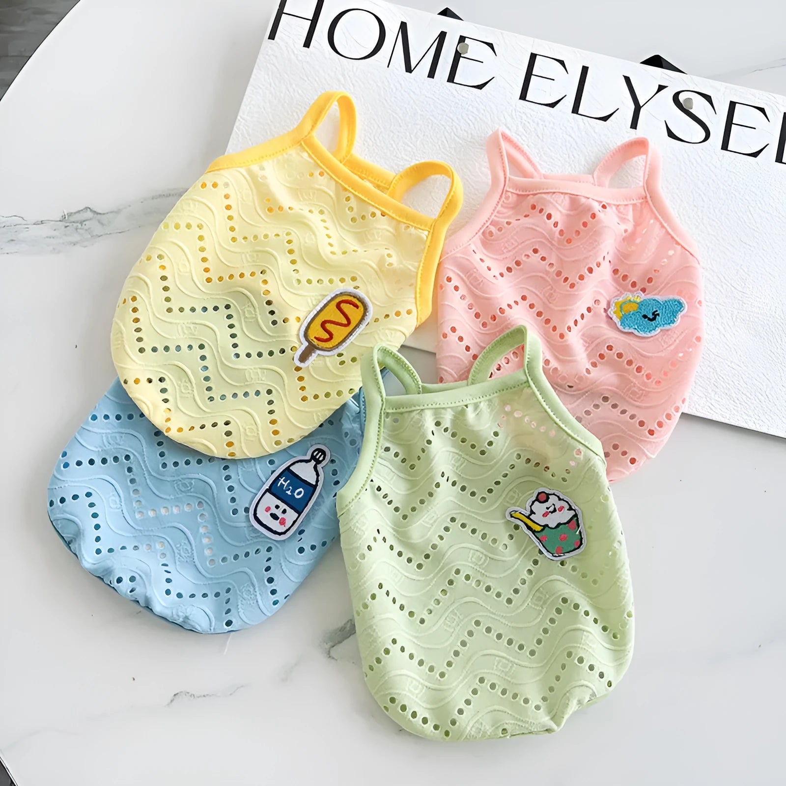 Cool mesh polyester pet vest for dogs in camisole style with breathable design
