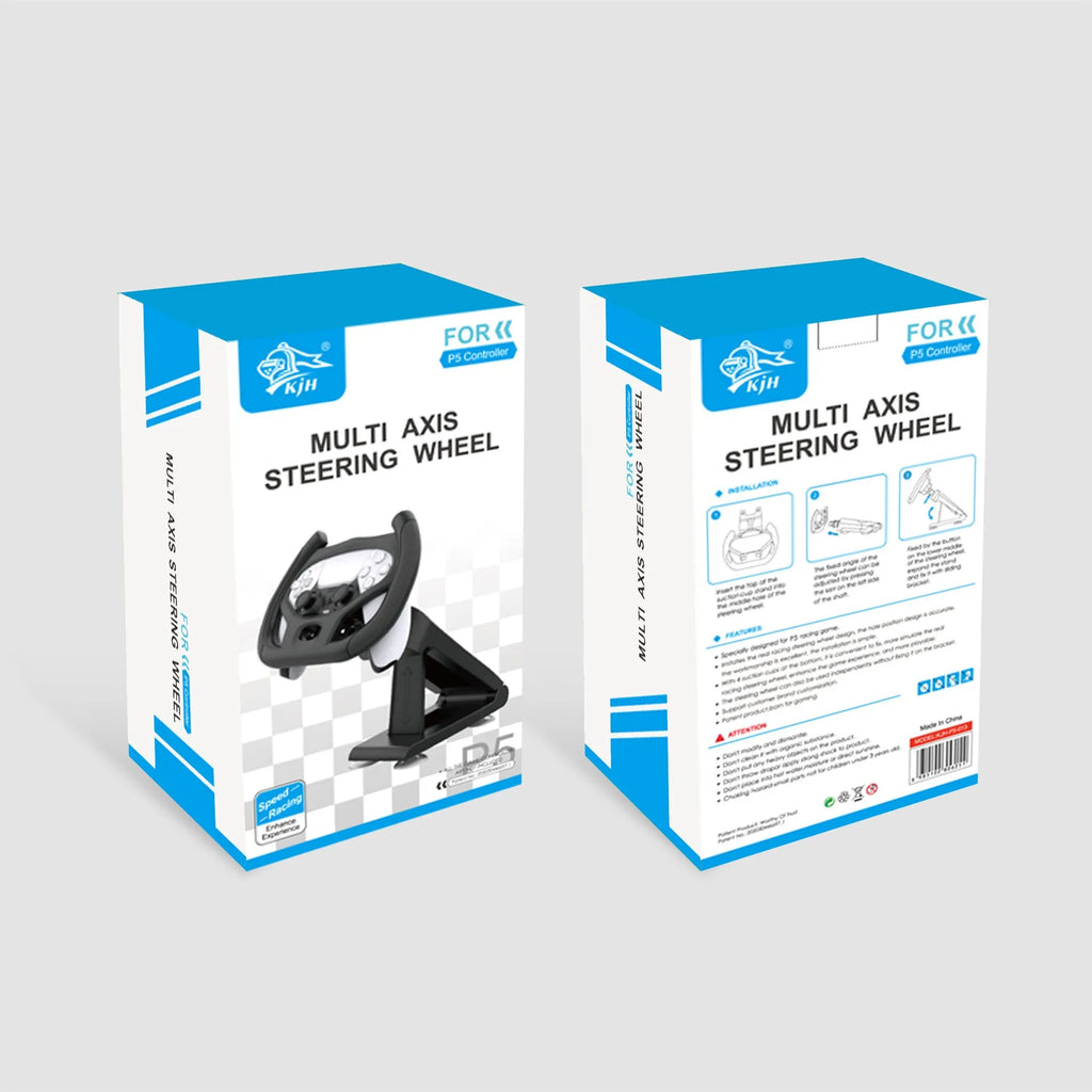 Black gamepad steering wheel bracket with suction cup mount on a flat surface