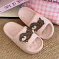Desert brown leopard print EVA flip flop sandals with thick sole for couple wear
