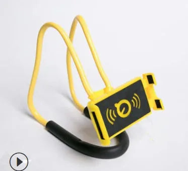 White universal phone holder with 360-degree rotation mechanism holding a smartphone