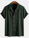 Men's loose-fit cardigan in polyester fibre, short sleeves, available in black, green, white, sizes S to 6XL