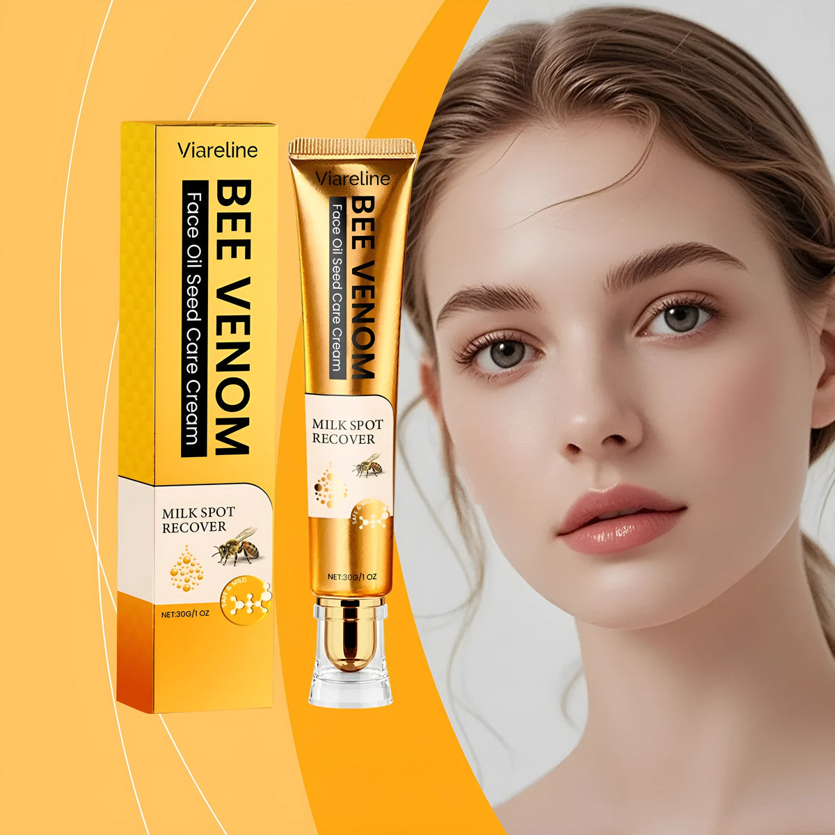 30g jar of facial neck hydrating cream with bee venom and jojoba oil ingredients
