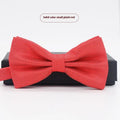 Men's solid colour bow tie with flat head design measuring 12 by 6 centimetres