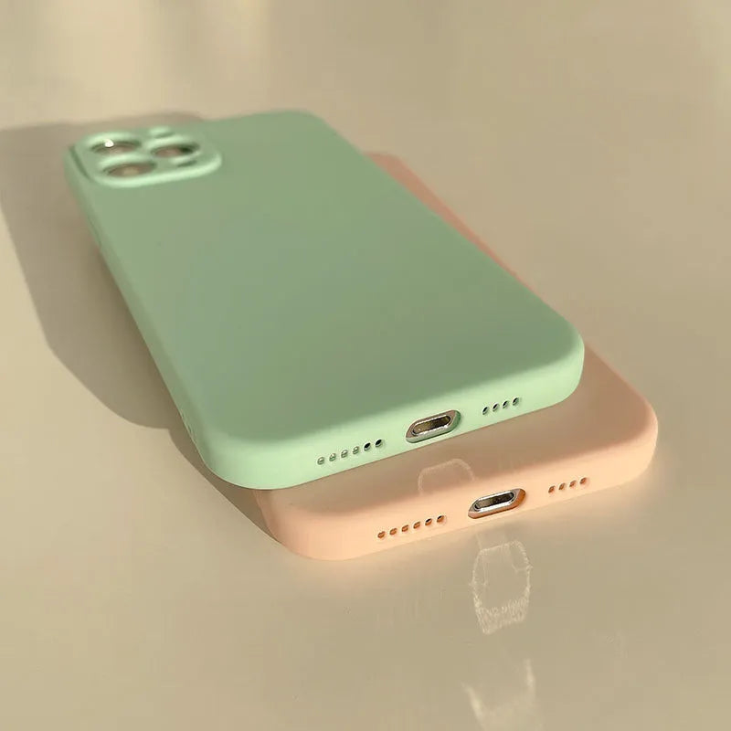 Frosted matte TPU phone case for iPhone 14 in slate blue colour.
