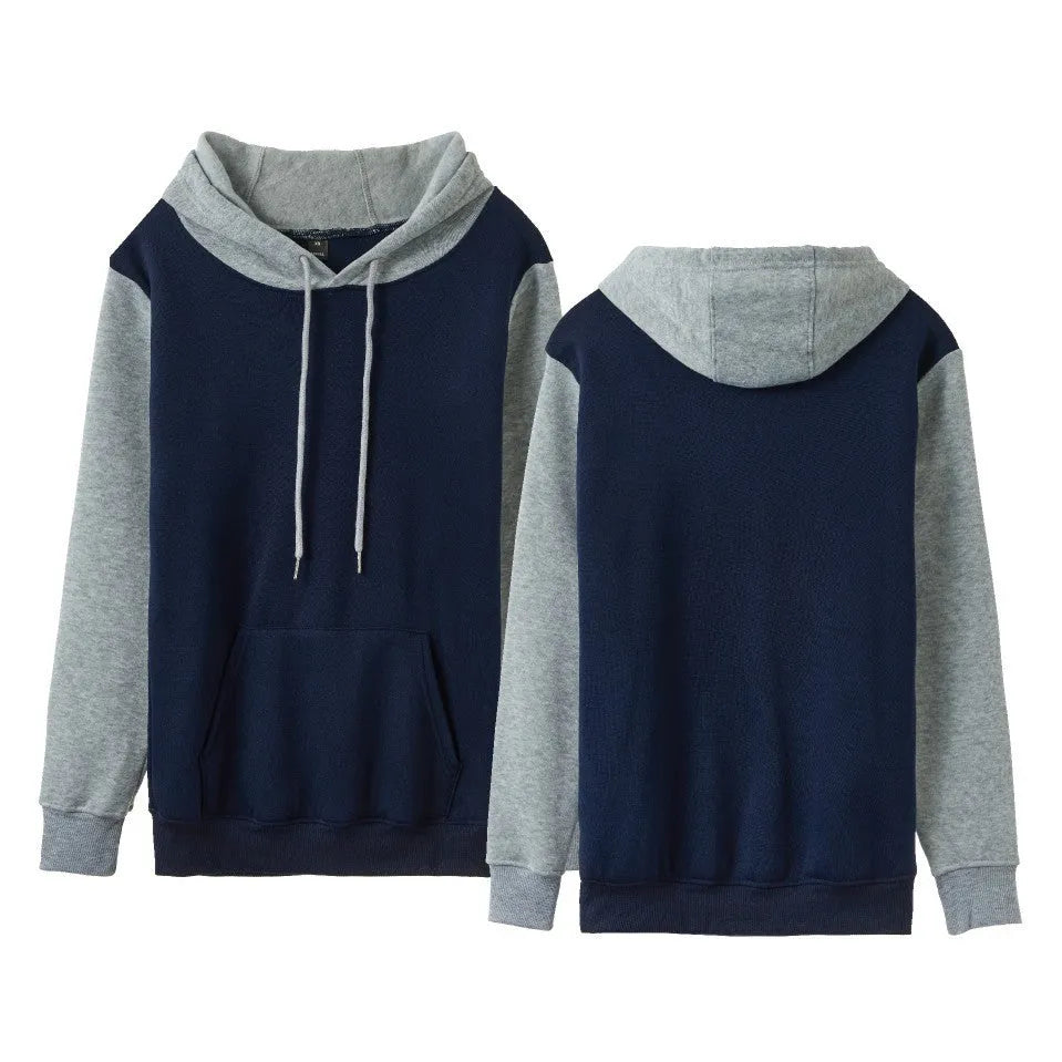 Loose fit fleece-lined hoodie with stitching details in two-tone black and white colour