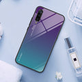 Gradient colour shifting phone case with tempered glass back and TPU frame for Redmi smartphones