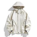 Loose fit rabbit fur modal hooded jacket in youth style with zipper pockets