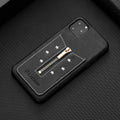 PU leather zipper phone case in black brown orange red for iPhone Samsung phones