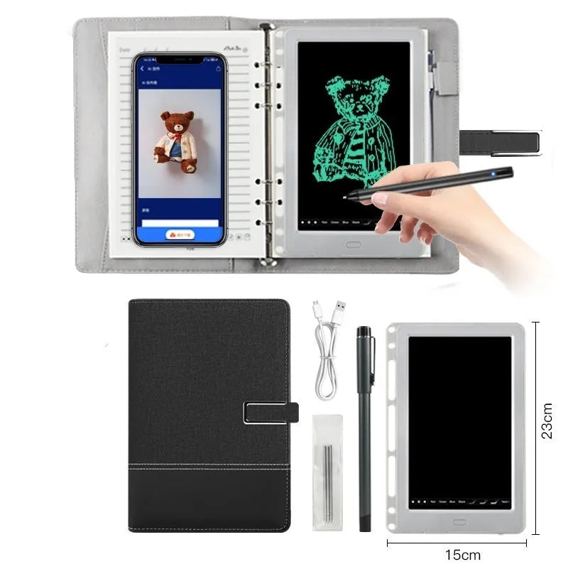 85-inch electronic writing pad with stitching appearance texture, smart pen, and USB charging cable