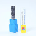 Carbide milling cutter with spiral cutting edge and straight shank in hard alloy construction