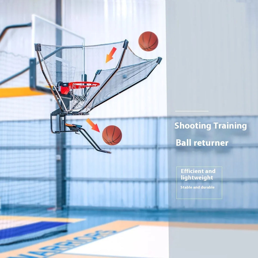 Basketball training ball return with cowhide and iron construction, hanging for portable shooting practice