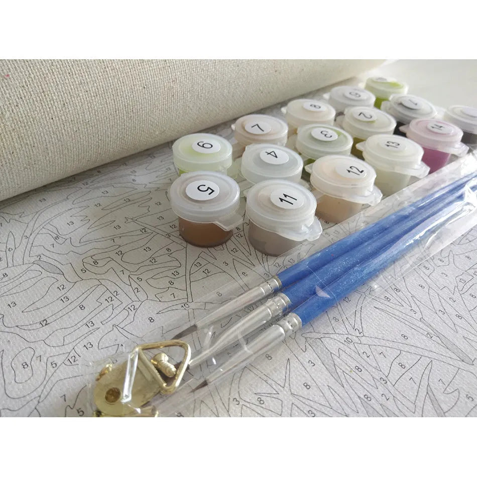 40x50cm linen canvas paint by numbers kit with landscape design and acrylic paints