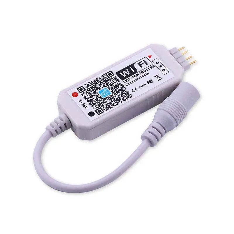 White WiFi LED light strip controller measuring 53mm with Magic Home Pro app compatibility