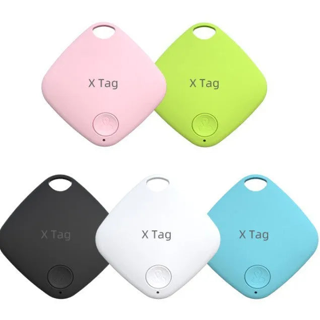 Diamond Global Locator Bluetooth tracker in black, showing compact 37mm by 5mm size for keys and pets