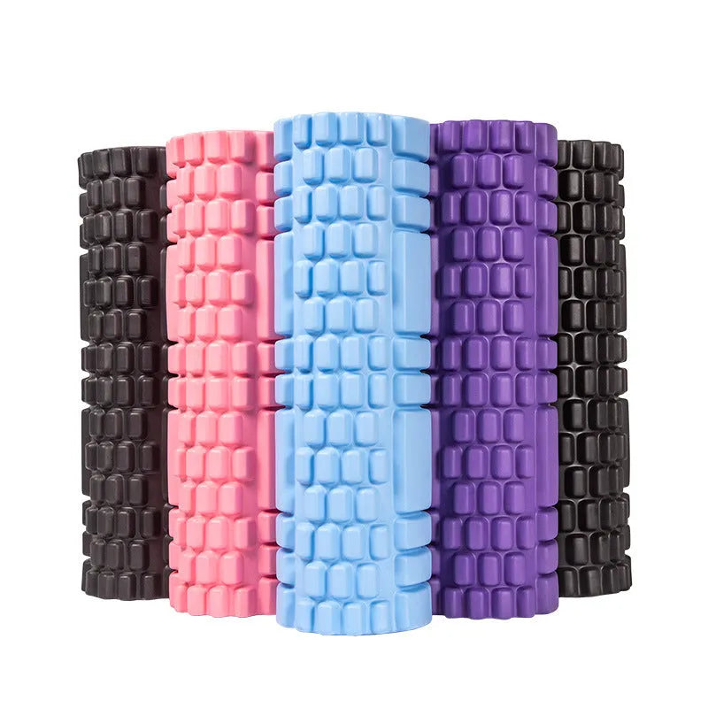 EVA foam roller in multiple colours showing 30cm and 33cm diameter options with different lengths