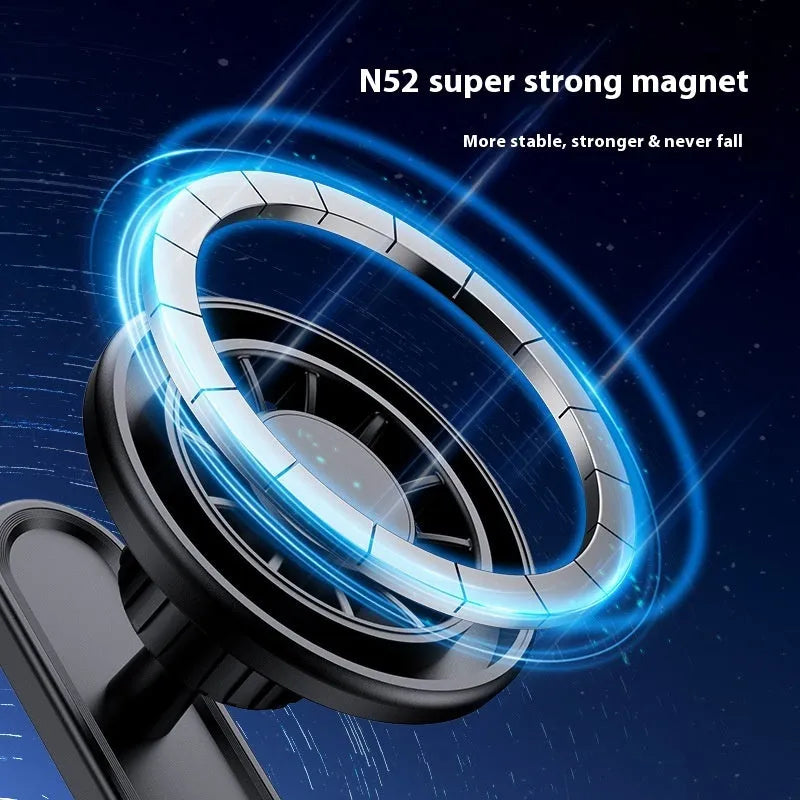 Double-sided magnetic photography bracket with plastic construction and universal smartphone clip