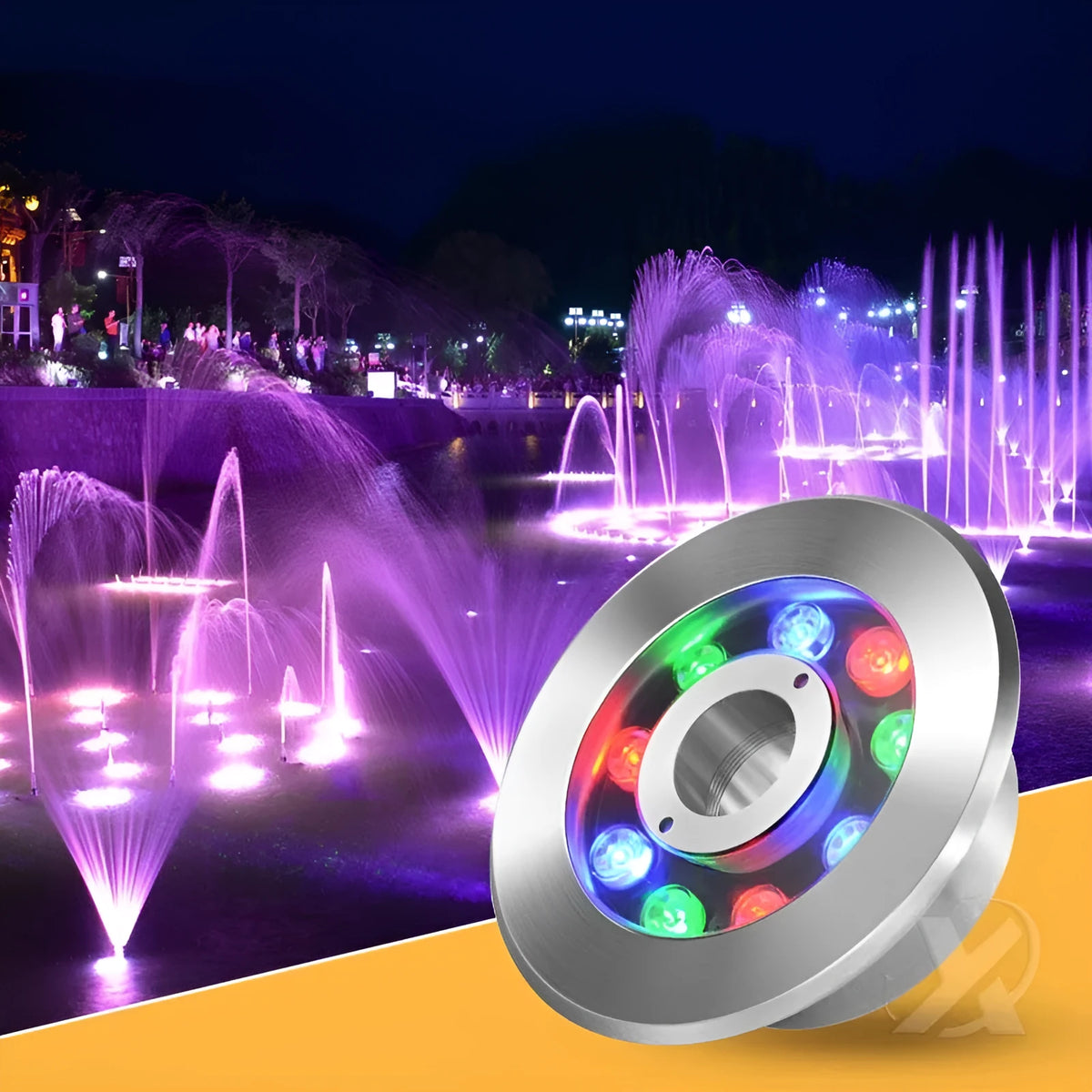 Aluminium alloy underwater lamp for garden and courtyard lighting with 12W power