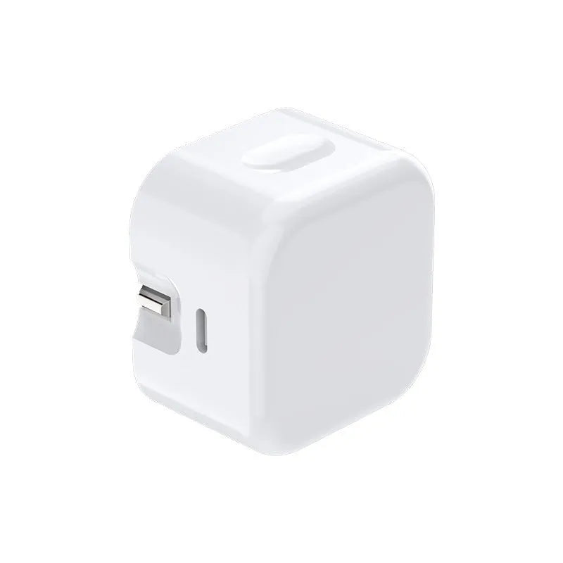 White British 20W PD fast charger with UK plug and Type-C cable on a table