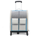 Canvas pet trolley bag with pull rod for pets up to 7.50kg in yellow, blue, or black
