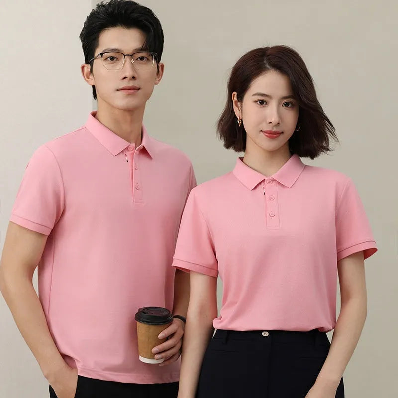 Solid colour catering work polo shirt in cotton blend fabric available in multiple colours and sizes